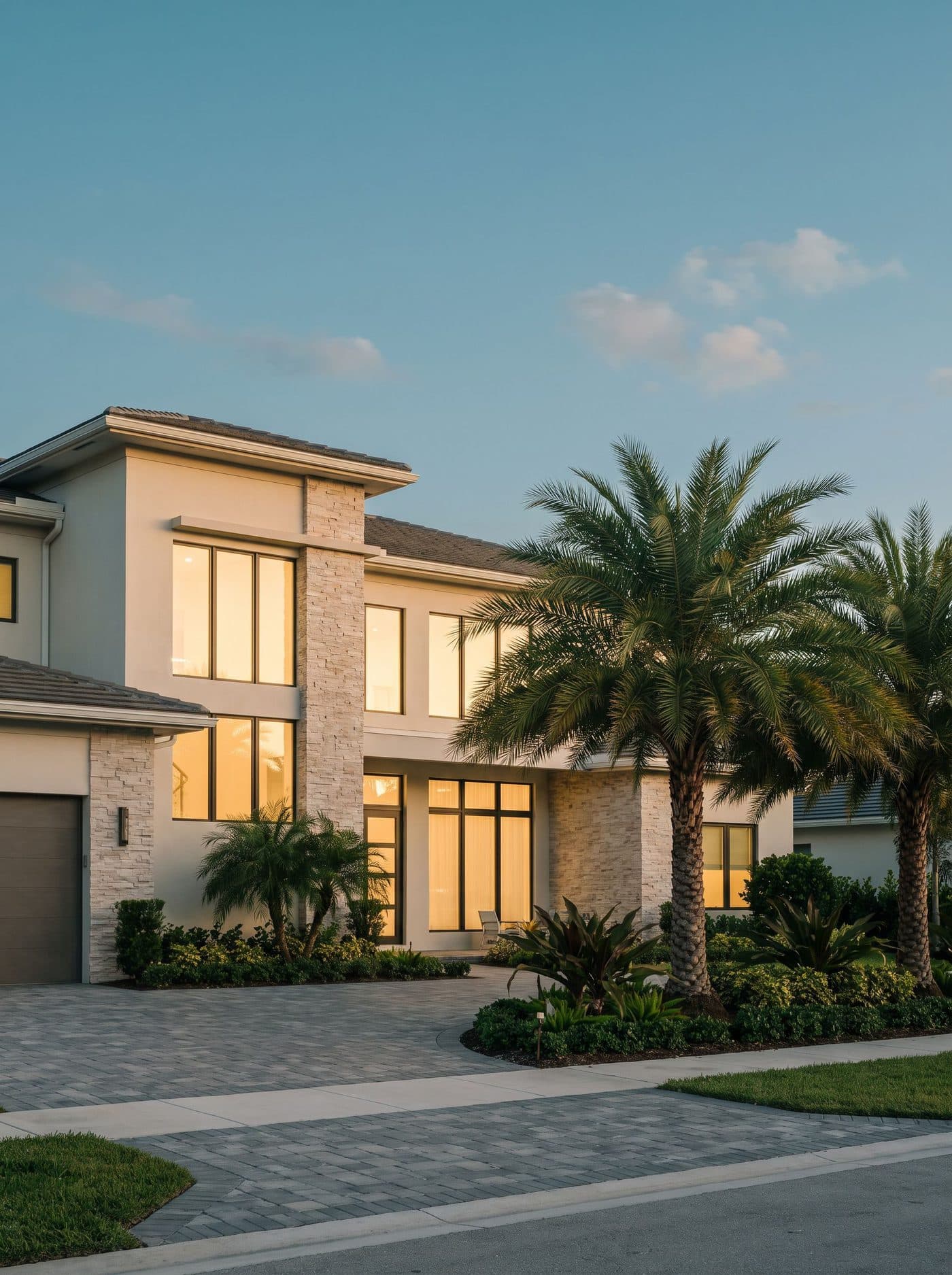 A South Florida home at golden hour